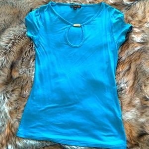 Guess womens blue short sleeve top